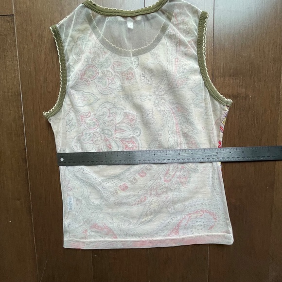 Beaded Sheer Naked Back Sleeveless Top Paisley Jewel Tones - Picture 10 of 10